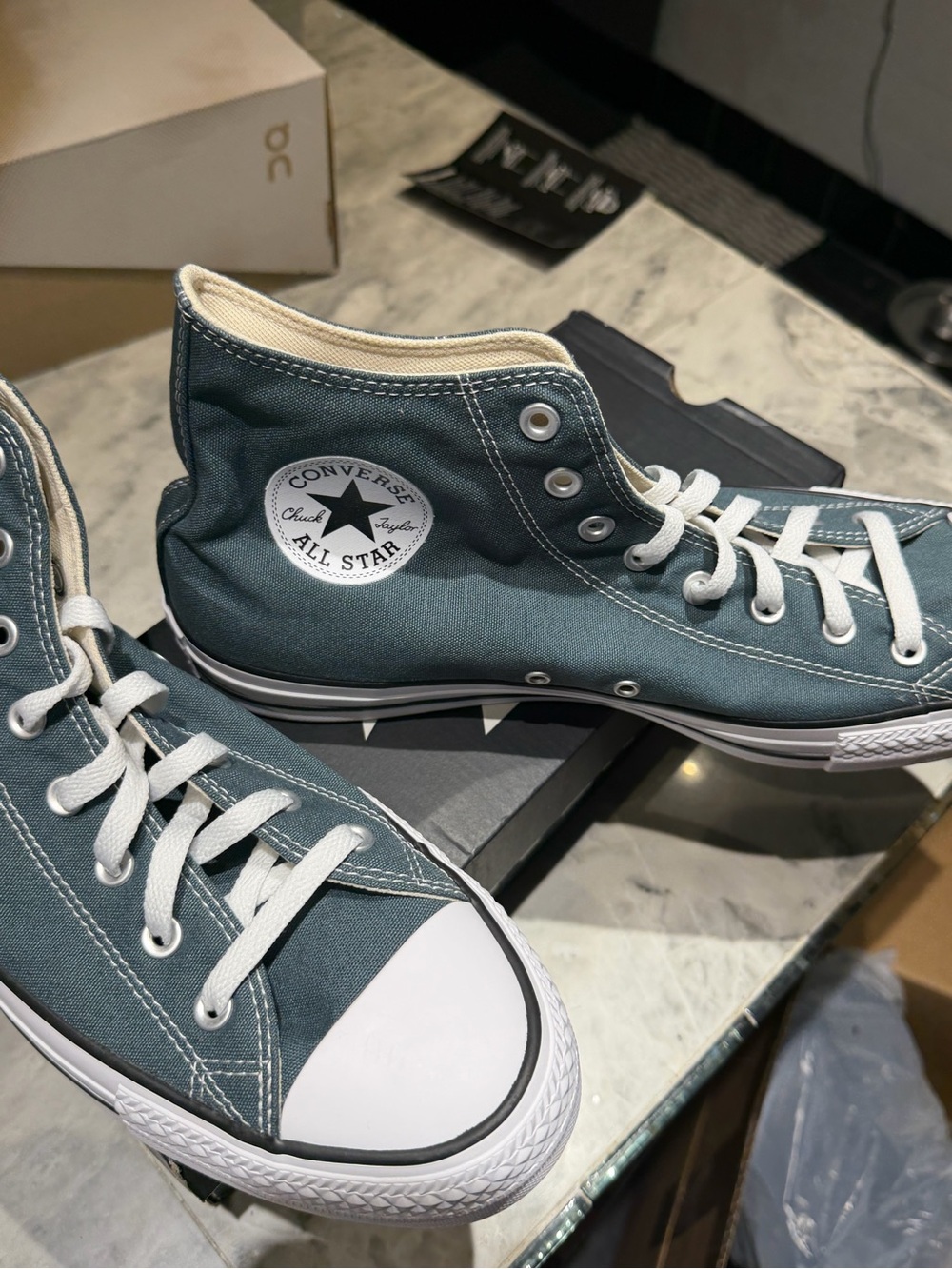 Converse High Top Sneakers - Teal Blue Canvas